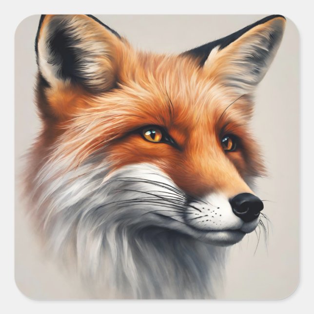Majestic Fox  Square Sticker (Front)