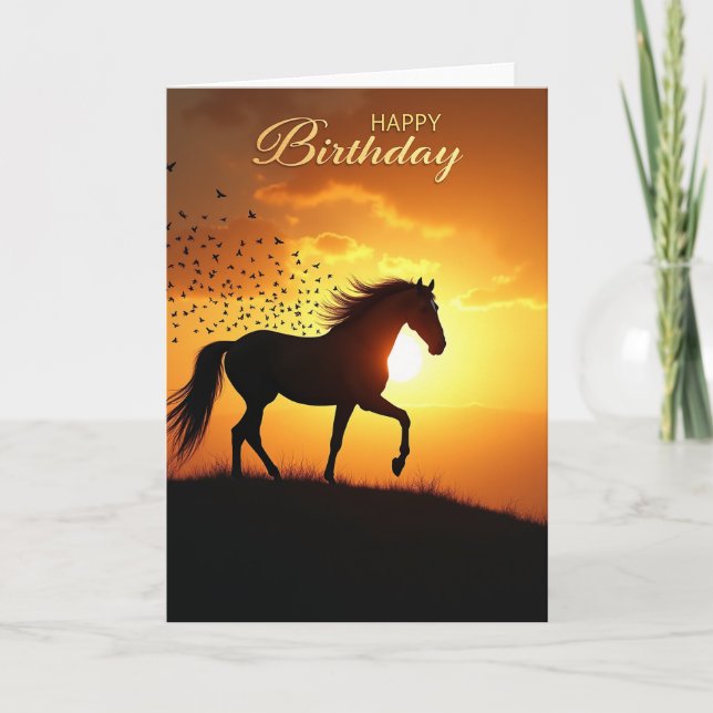 Majestic Gallop Birthday Card (Front)