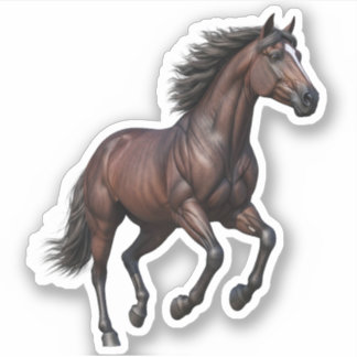 Majestic Galloping Brown Horse 3D Realistic Die-Cu