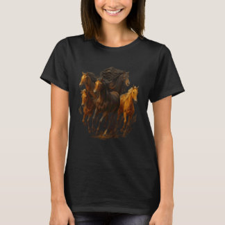 Majestic Galloping Horses Running Animal Equestria T-Shirt