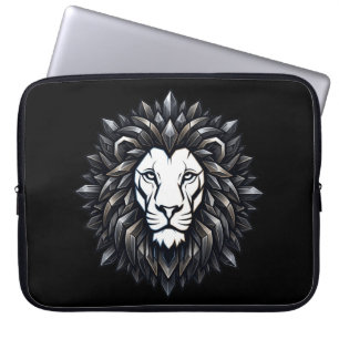 Majestic Geometric Crystal Lion Laptop Sleeve