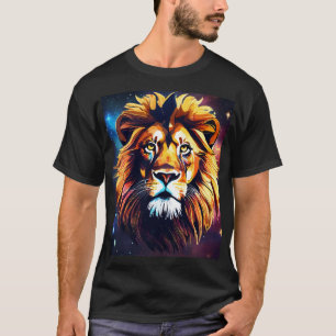 "Majestic Geometric Lion: 3D Depth and Elegance" T-Shirt