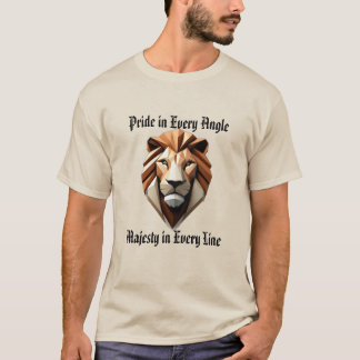 Majestic Geometry: 3D Lion Illusion T-Shirt