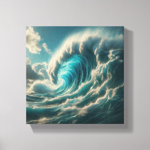 Majestic Giant Blue Wave - Dramatic Ocean Power  Canvas Print