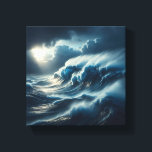 Majestic Giant Turquoise Wave Crashing  Canvas Print<br><div class="desc">A breathtaking digital masterpiece capturing the raw, majestic power of a massive turquoise ocean wave as it peaks and crashes. The intense detail in the sea spray and the deep blue water textures create a sense of awe and natural grandeur. Ideal for high-end coastal wall art, modern interior focal points,...</div>