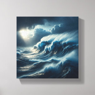 Majestic Giant Turquoise Wave Crashing Canvas Print