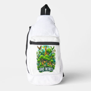 Majestic Giraffe in Forest Harmony Sling Bag