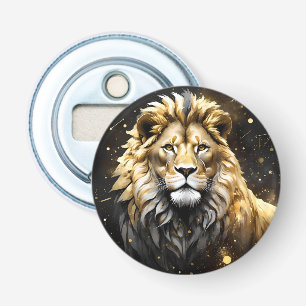 Majestic Gold And Grey Male Lion, Bottle Opener