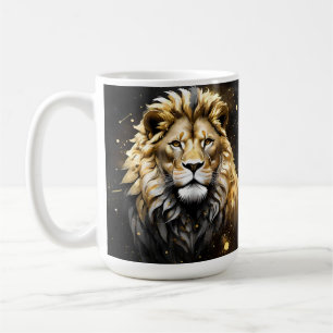 Majestic Gold And Grey Male Lion, Coffee Mug