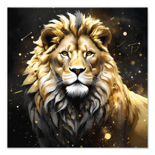 Majestic Gold And Grey Male Lion, Photo Print