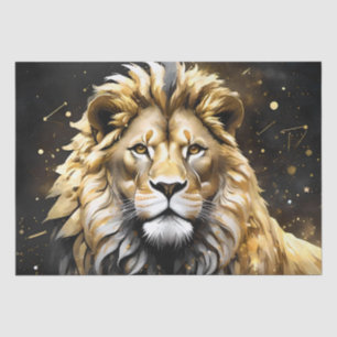 Majestic Gold And Grey Male Lion, Tissue Paper