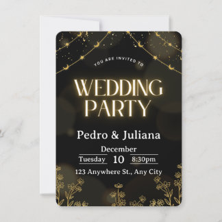 Majestic Gold Ornamental Frame Wedding Invitation