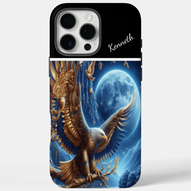 Majestic Golden Eagle Moon watch Case-Mate iPhone Case (Back)