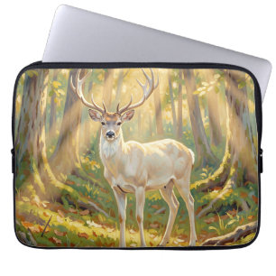 Majestic Golden Forest Buck Painting Laptop Sleeve