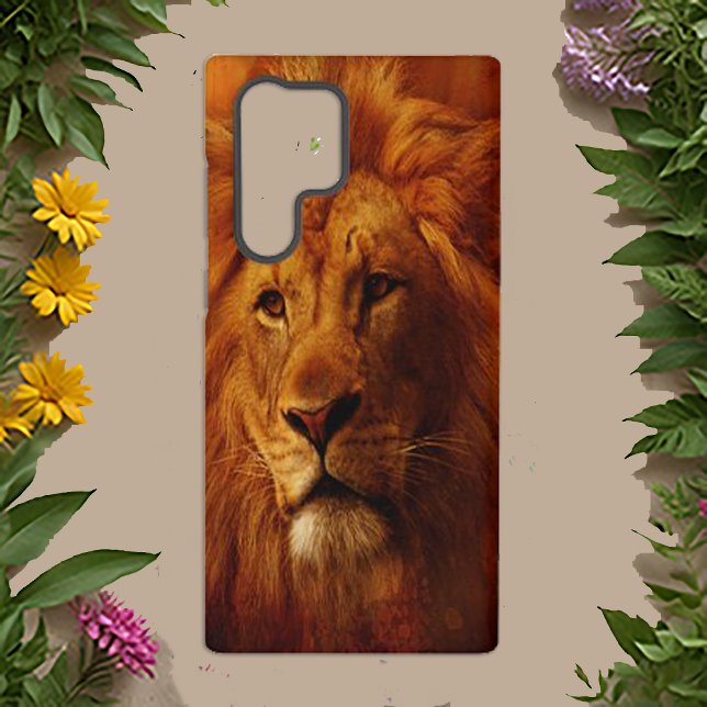 Majestic Golden Realistic Lion Face Samsung Galaxy S22 Ultra Case (Creator Uploaded)
