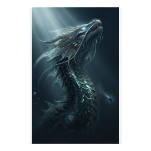 Majestic Golden Scale Sea Dragon - Deep Ocean Guar Photo Print