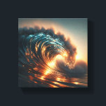 Majestic Golden Sunset Wave - Dramatic Ocean Power Canvas Print<br><div class="desc">A breathtaking digital artwork capturing the raw beauty of a massive ocean wave illuminated by the intense golden glow of a setting sun. The contrast between the deep shadows and the brilliant highlights on the curling water creates a cinematic and powerful atmosphere. Perfect for high-end wall art, modern home decor,...</div>