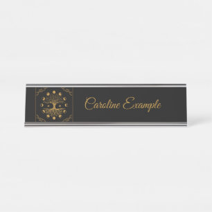 Majestic golden Tree of Life Desk Name Plate