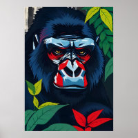 Majestic Gorilla Portrait – Jungle Alpha Art