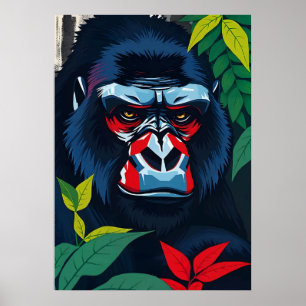 Majestic Gorilla Portrait – Jungle Alpha Art Poster