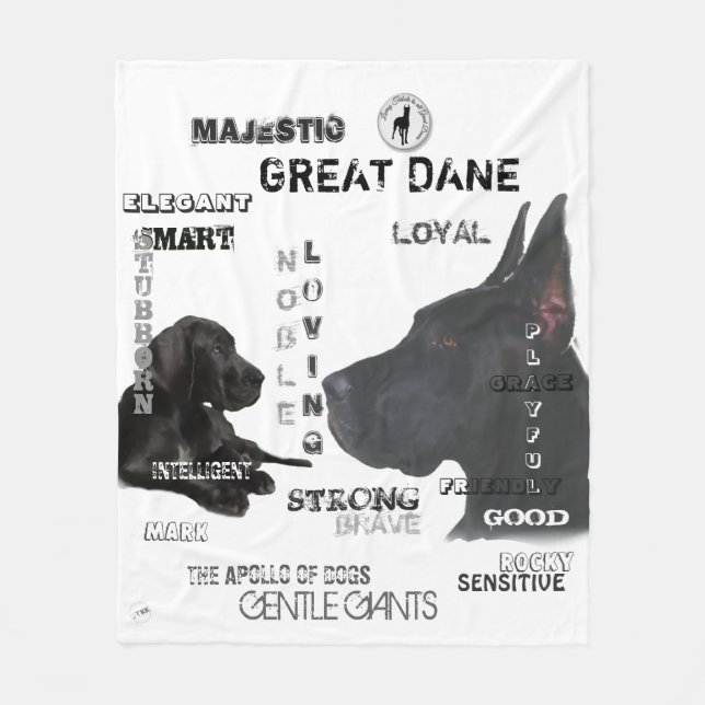 Majestic Great Danes Fleece Blanket (Front)