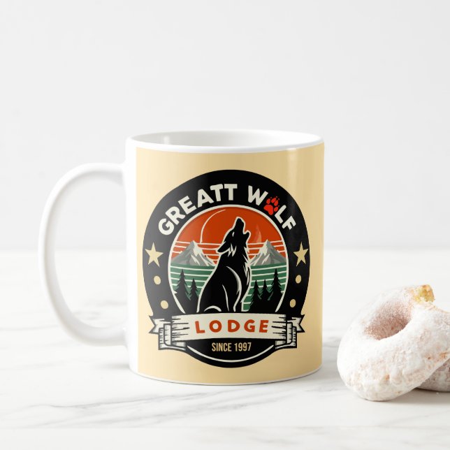 Majestic Great Wolf Spirit – Nature Wilderness Des Coffee Mug (With Donut)