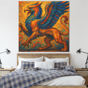 Majestic Griffin of Ancient Greece  Canvas Print
