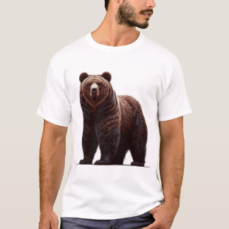 Majestic Grizzly Bear Illustration – Strength and  T-Shirt