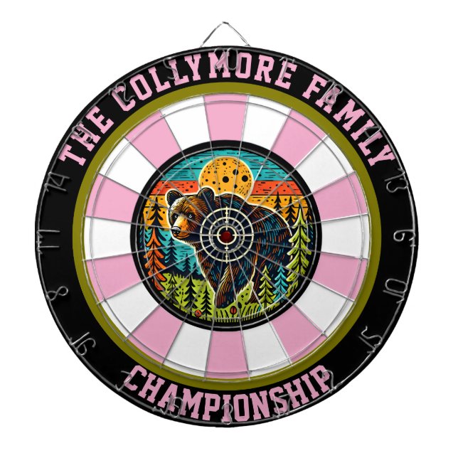 Majestic Grizzly with Target Art Dartboard (Front)