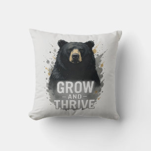 Majestic Growth Black Bear Art Cushion