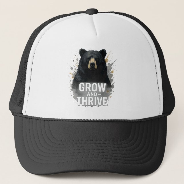 Majestic Growth Black Bear Art   Trucker Hat (Front)