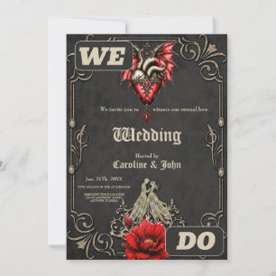 Majestic heart, a Gothic Romance Invitation