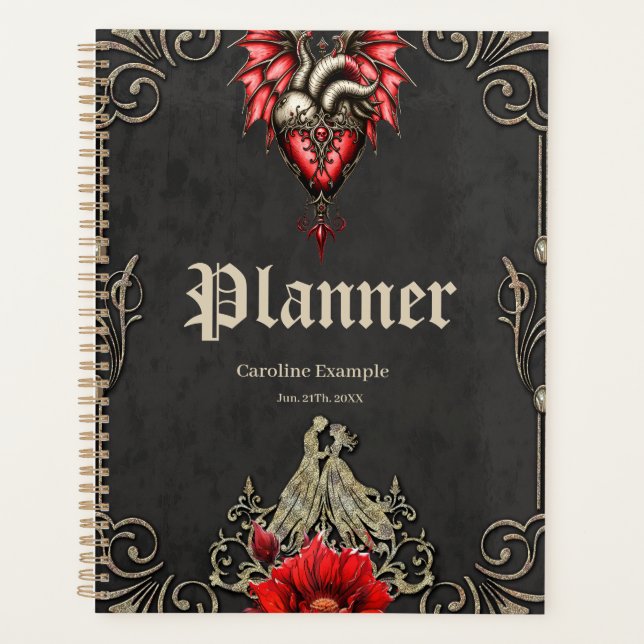 Majestic heart, a Gothic Romance  Planner (Front)