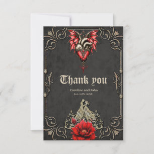 Majestic heart, a Gothic Romance Thank You Card