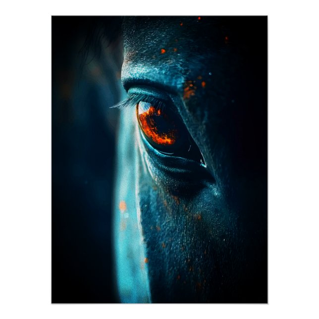 Majestic Horse Eye  – Dramatic Close-Up Reflection Poster (Front)
