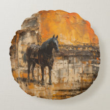 Majestic Horse in Abstract Sunset