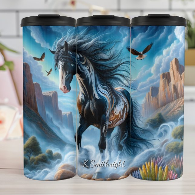 Majestic Horse Mountain Birds Soaring Thermal Tumbler (Creator Uploaded)