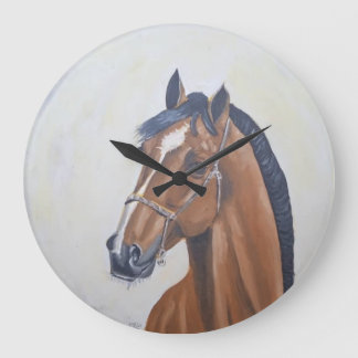 Majestic Horse Portrait T-Shirt Large Clock