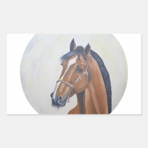 Majestic Horse Portrait T-Shirt Rectangular Sticker