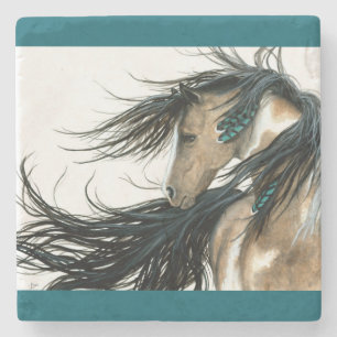 Majestic Horse Serenity by AmyLyn Bihrle Stone Coaster