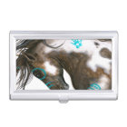 Majestic Horse Teal War Paint by BiHrle Pillow