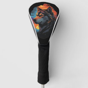 Majestic Husky Against a Sunset Sky Serenity View Golf Head Cover