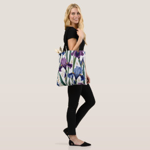 Majestic Iris Garden Elegant Floral Design Tote Bag