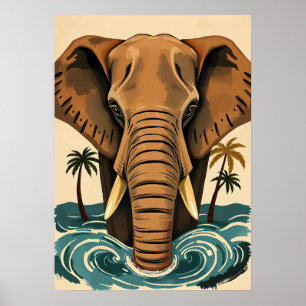 Majestic Island Elephant – Tropical Tusked Giant Poster