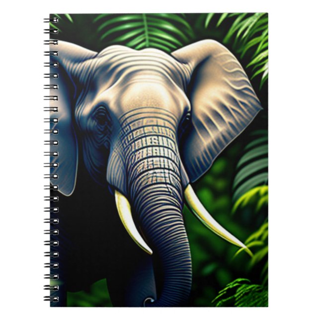 Majestic Jungle Elephant - Wild And Free Notebook (Front)