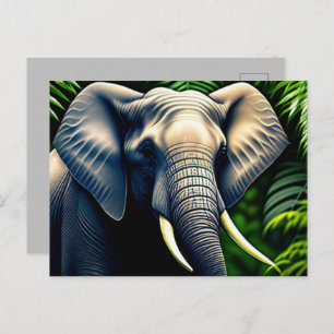 Majestic Jungle Elephant - Wild And Free Postcard