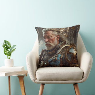 Majestic King Cushion With Steampunk Regal Armor