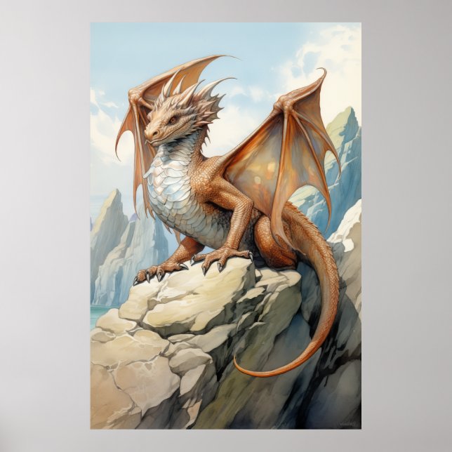 Majestic Knucker Dragon Lounging Poster (Front)