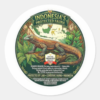 Majestic Komodo Dragon Art - Iconic Indonesian Wil Classic Round Sticker