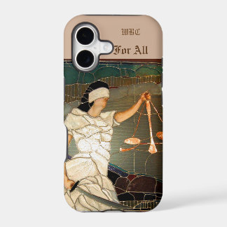 Majestic Lady Justice Portrait in Stained Glass